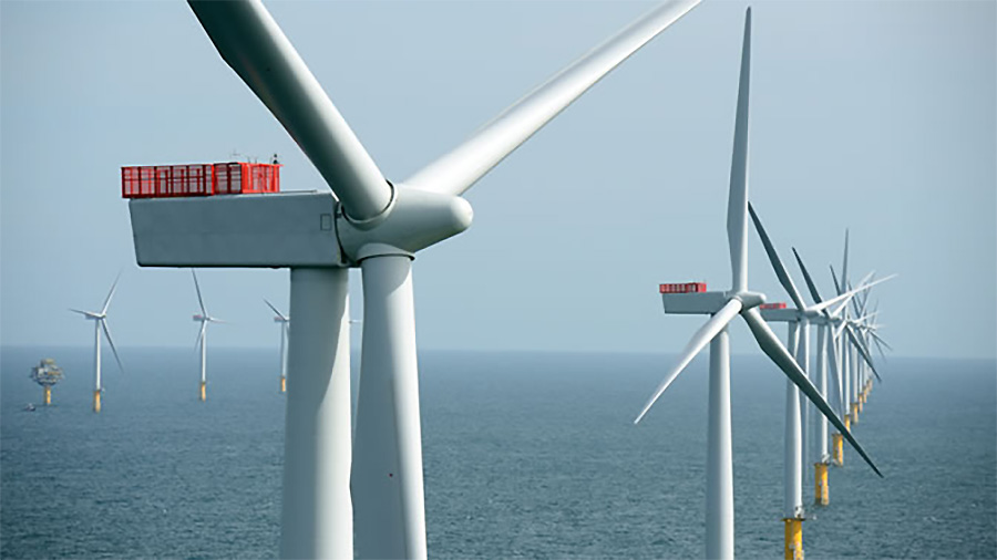 Sheringham Shoal Offshore Wind Farm turbine blades